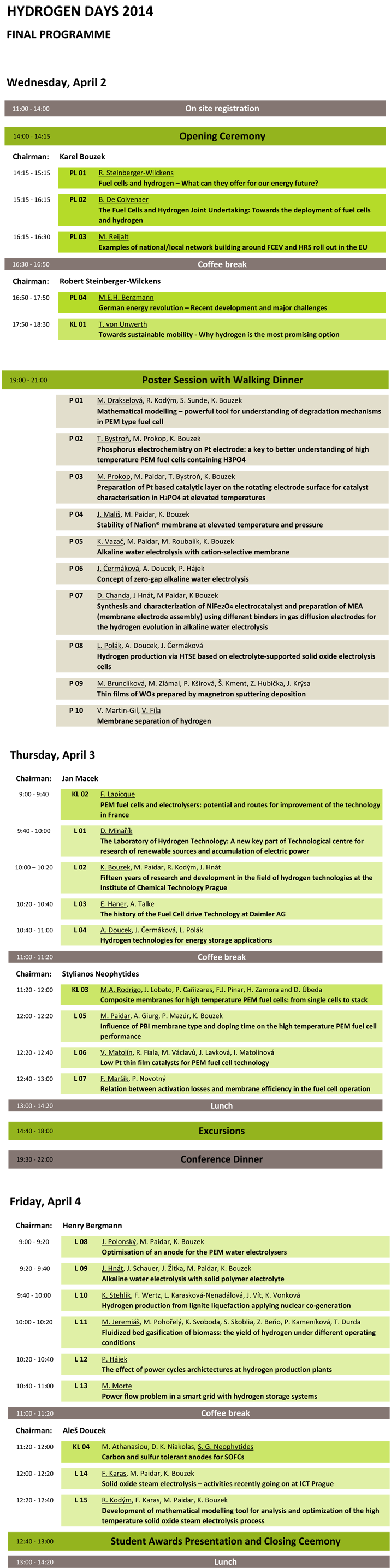 HydrogenDays 2014 - Final Programme
